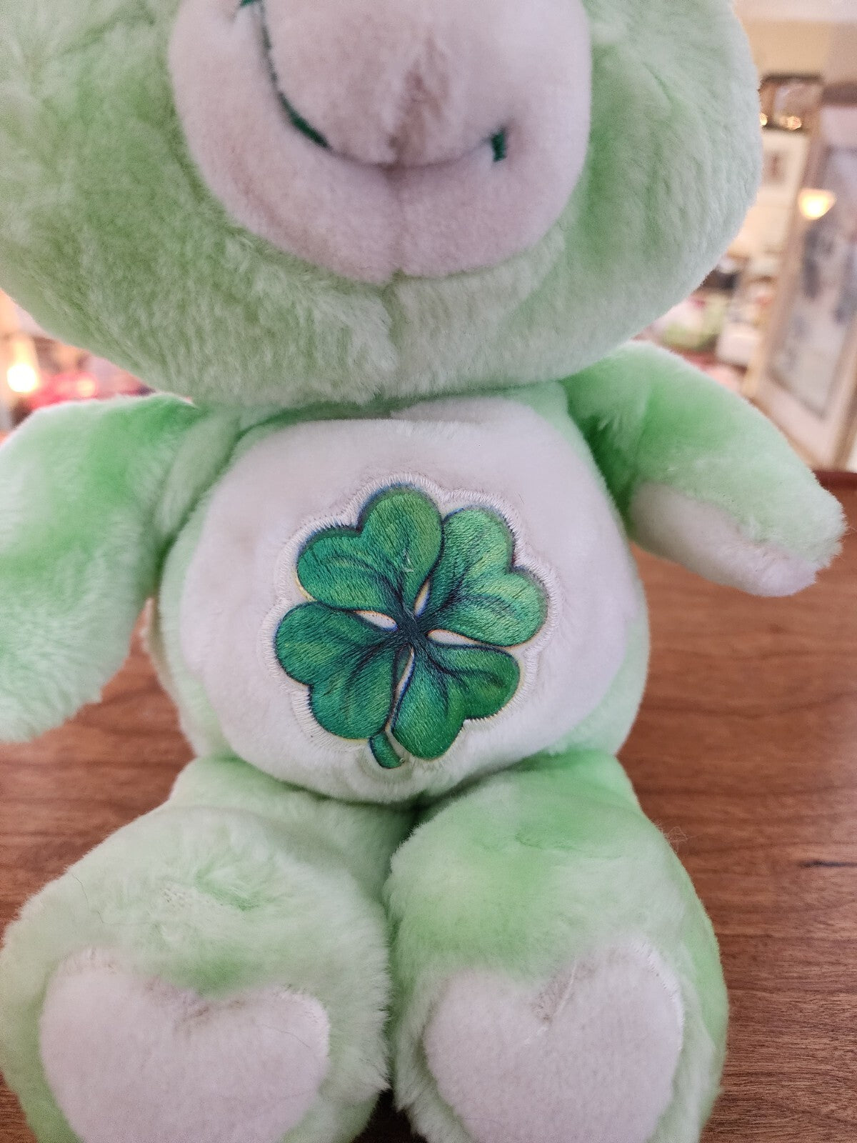 Vtg Care Bear 1980’s Light Green Good Luck Shamrock 13”