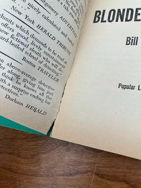 Vtg Paperback - Blondes Die Young By Bill Peters