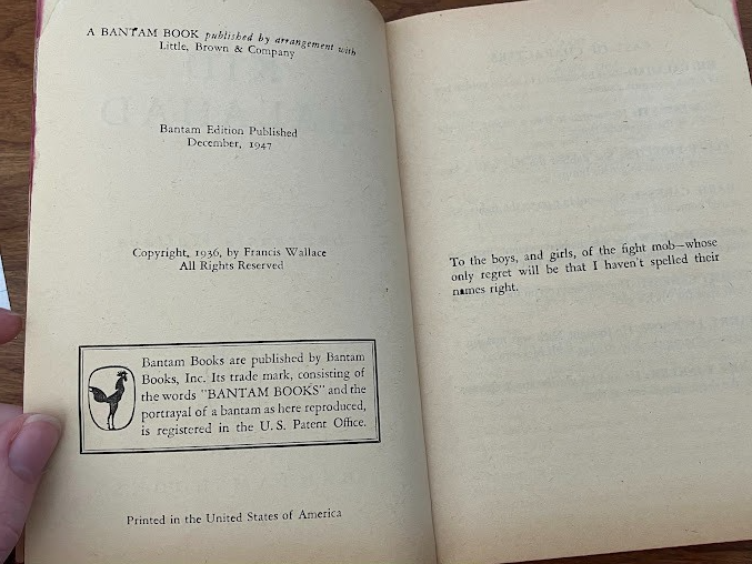 Vtg Paperback - Kid Galahad Paperback By Francis Wallace