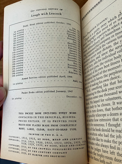 Vintage Paperback - Laugh with Leacock by Stephen Leacock
