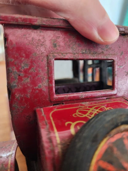 Vtg 1950s Battery Operated Tin Toy Trademark Y Japan Grand-Pa Car