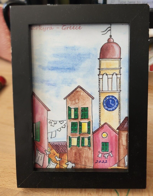Framed Kerkyra - greece postcard 2022 print