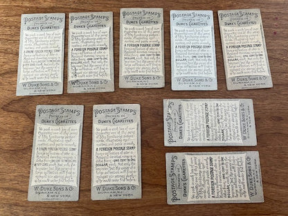 Dukes Cigarettes: Postage Stamps - LOT OF 9