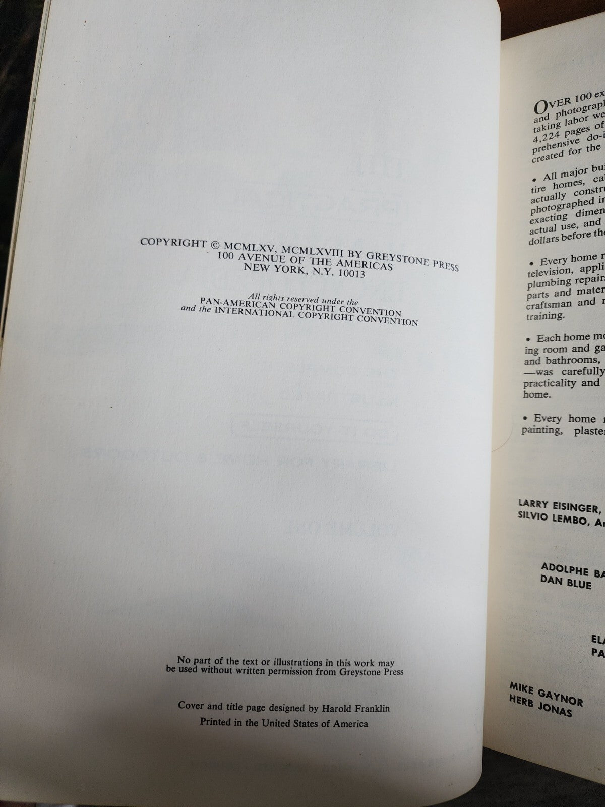 Vintage 1968 The Practical Handymans Encyclopedia Volume 1 Greystone Press