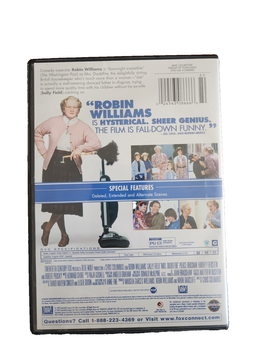 Mrs. Doubtfire DVD - Very Good