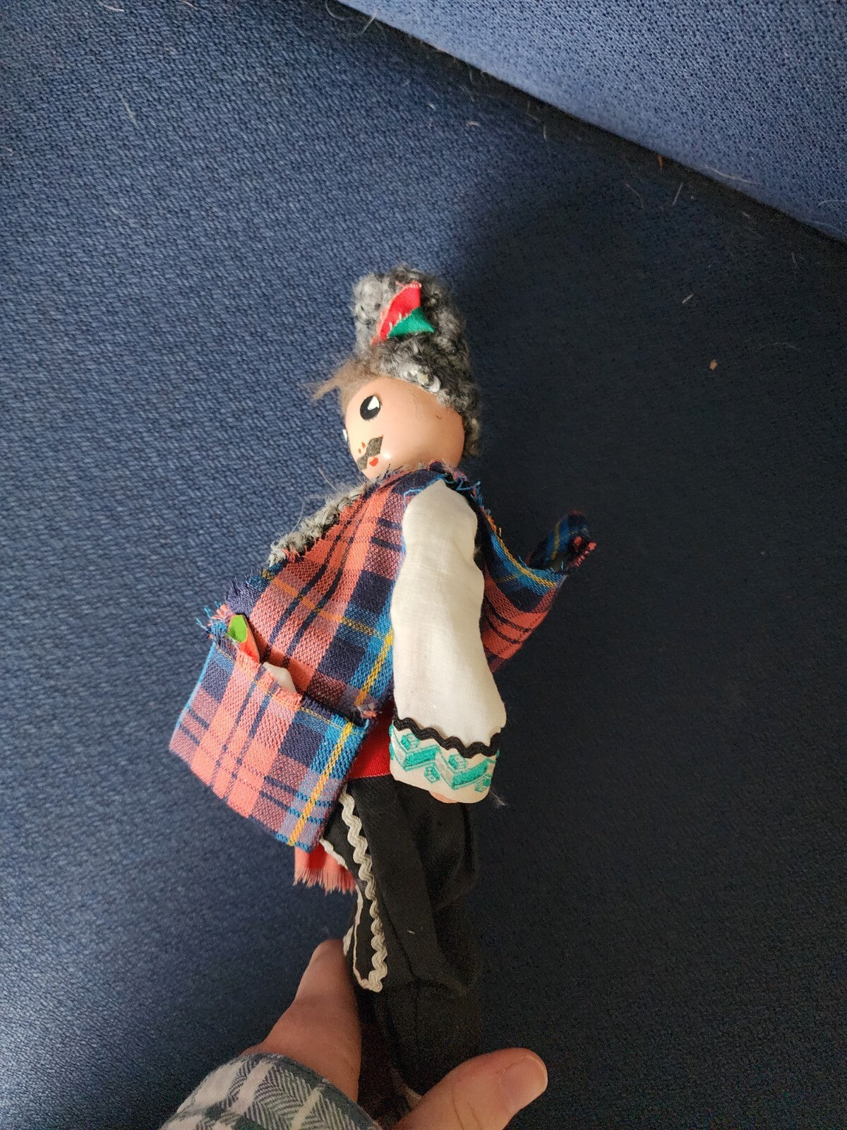 Vintage Doll Bulgaria Male Handpainted 11" Traditional Costume Souvenir