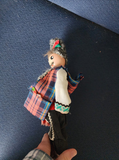 Vintage Doll Bulgaria Male Handpainted 11" Traditional Costume Souvenir