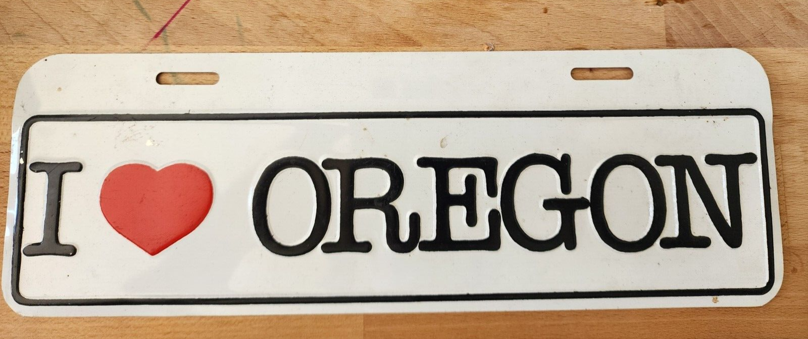 I Love Oregon Metal License Plate