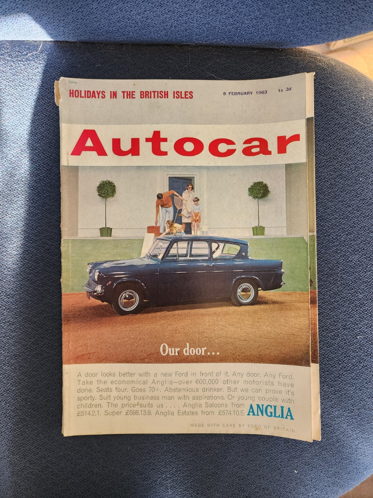 Vtg AUTOCAR Magazine 8th FEBRUARY 1963 Ford Anglia Cover