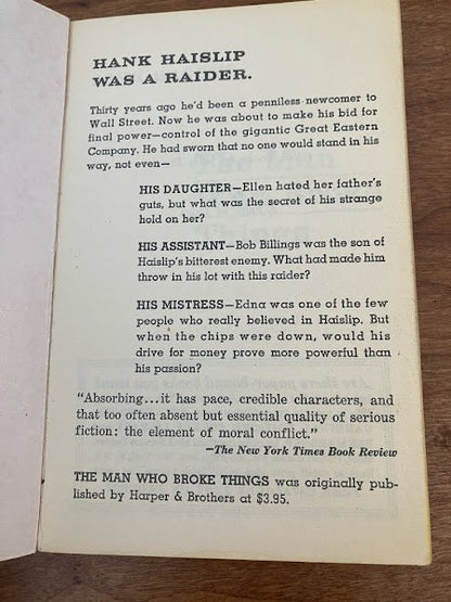 Vtg Pocket Book - THE MAN WHO BROKE THINGS by John Brooks