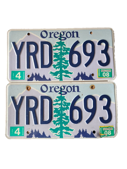 Set of 2 random letters Oregon License Plate
