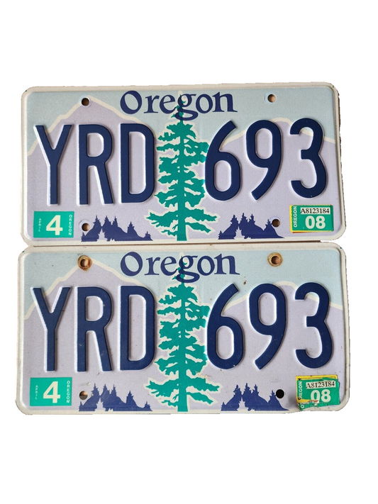 Set of 2 random letters Oregon License Plate