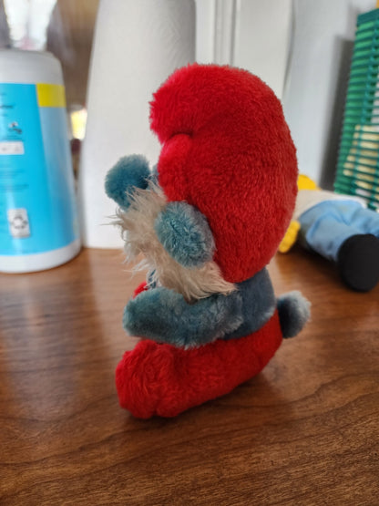 Vintage Papa Smurf 8" Plush Stuffed Toy 1981 Wallace Berrie & Co. Korea