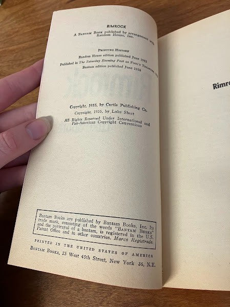 Bantam Books - Rimrock By Luke Short