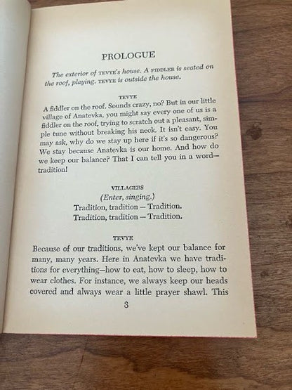 Vtg Pocket Book - Fiddler on the Roof by Joseph Stein