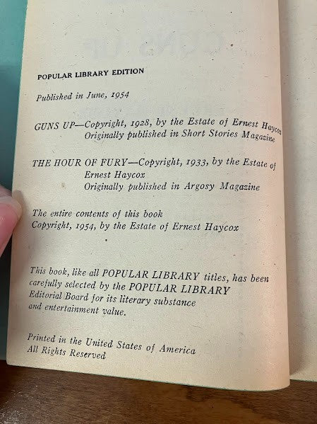 Popular Library: Books by Ernest Haycox - lot of 3
