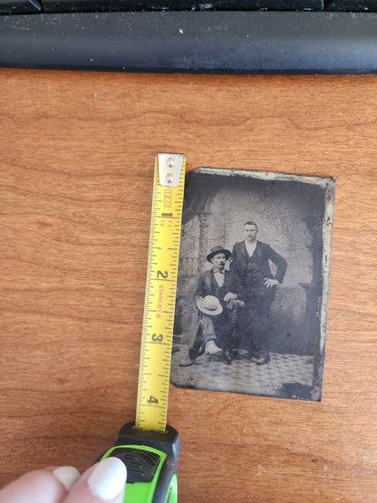 Antique Tintype Photo Portrait of Two Gentleman