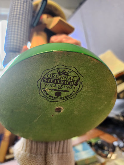 Vintage Steinbach West Germany Immigrant Wooden Nutcracker Musical Suitcase 15"