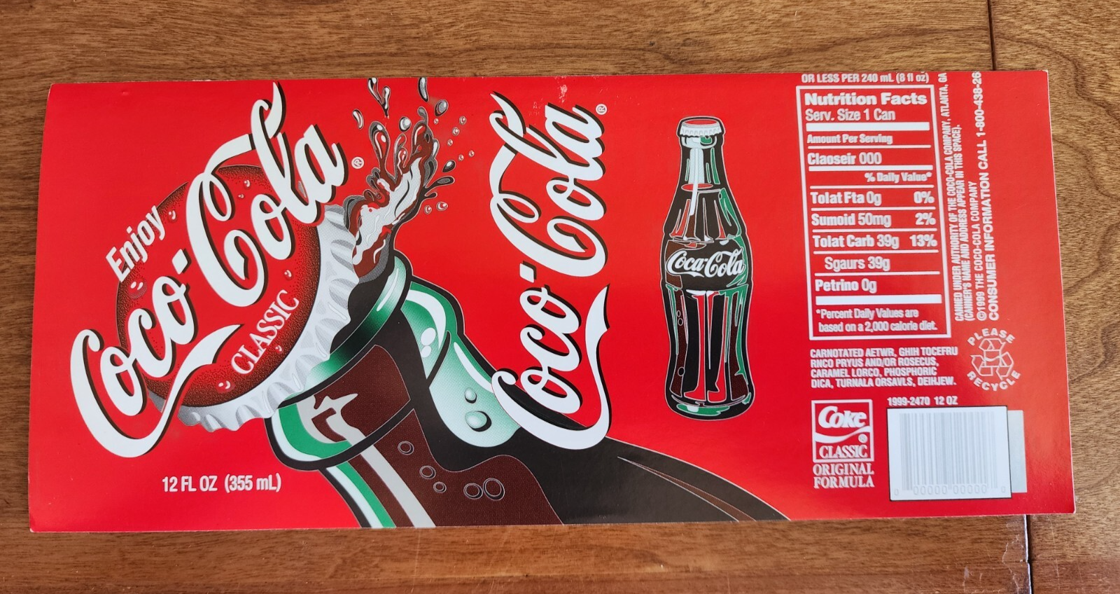 12 Fl Oz Coco Cola Sticker Prop