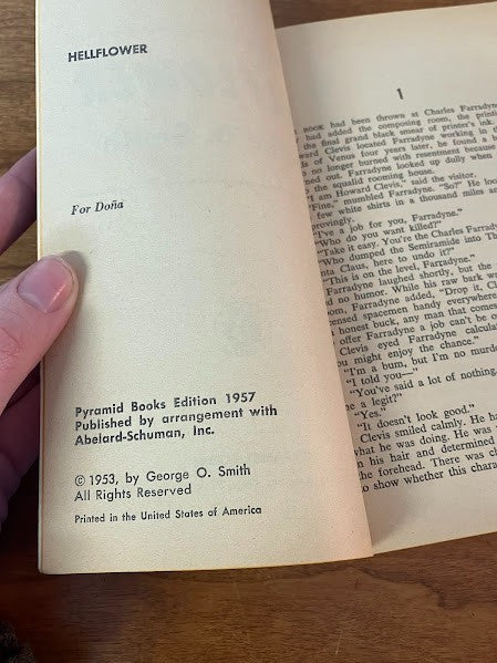 Vtg Paperback - Hell Flower by George O. Smith