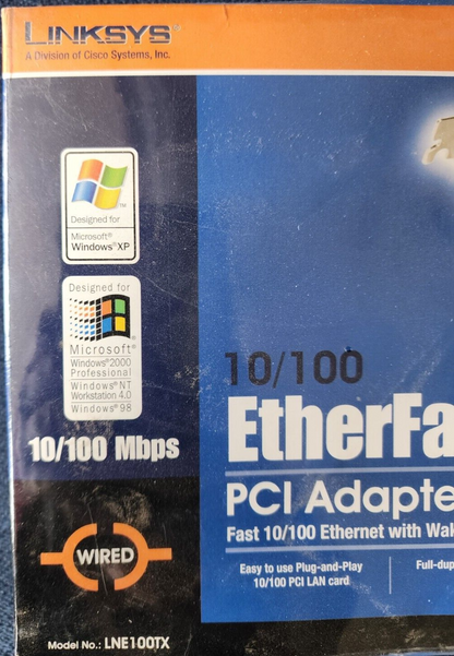 SEALED Linksys Etherfast PCI Adapter Desktop Computers Model LNE100TX