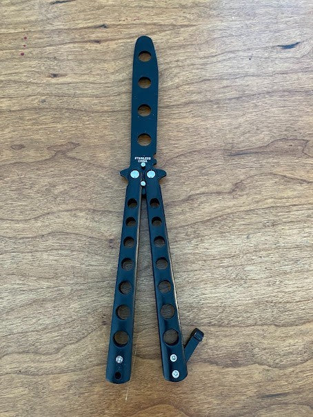 Butterfly Trainer Training Dull Knife Tool Black Metal Practice