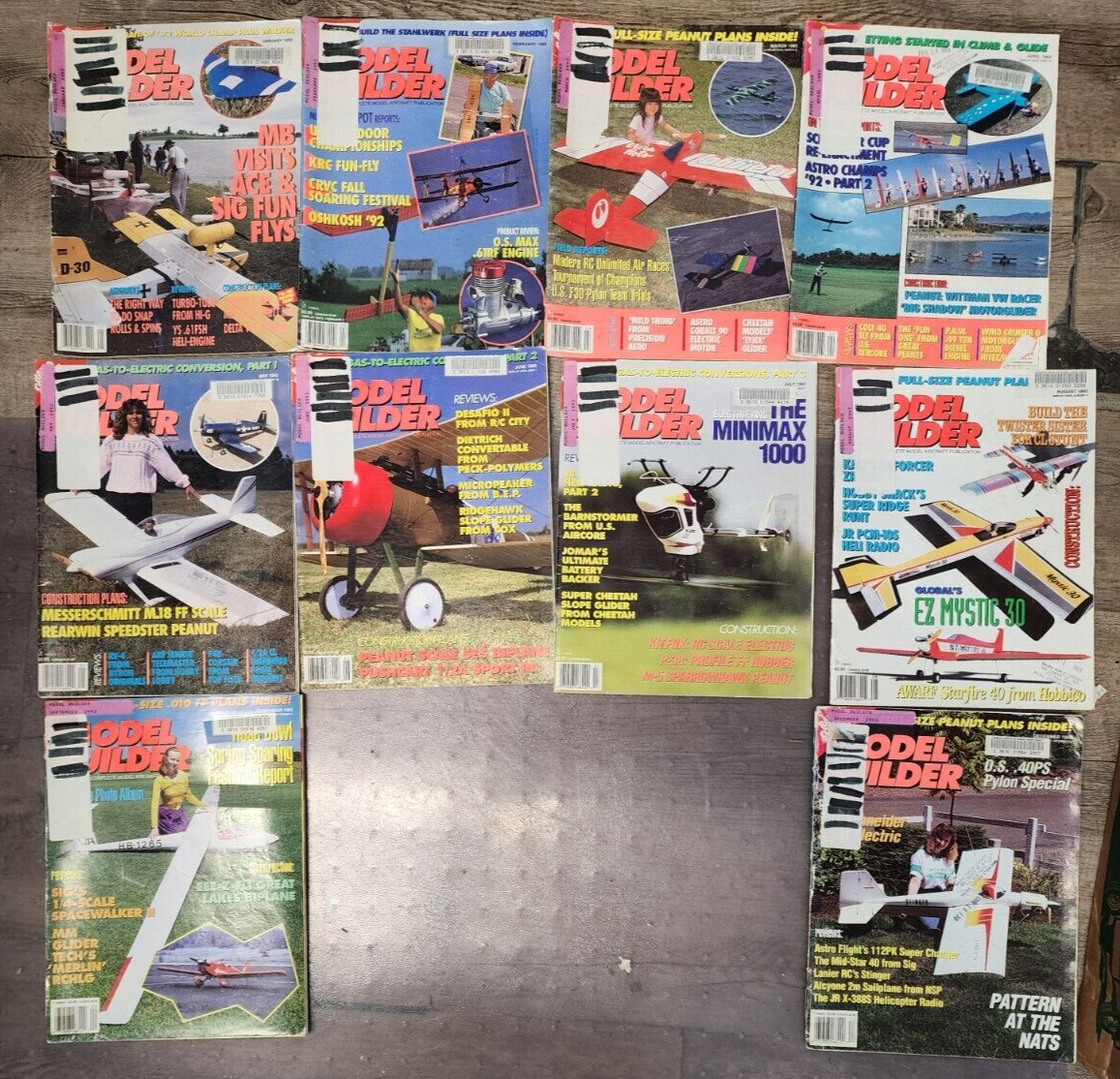 Model Builder Airplane Aviation Magazines RC Modeler 1992 monthly 10 issues