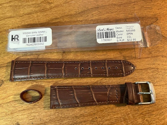 Hadley Roma Wristwatch Band: MS898 Brown 22MML - Genuine Leather