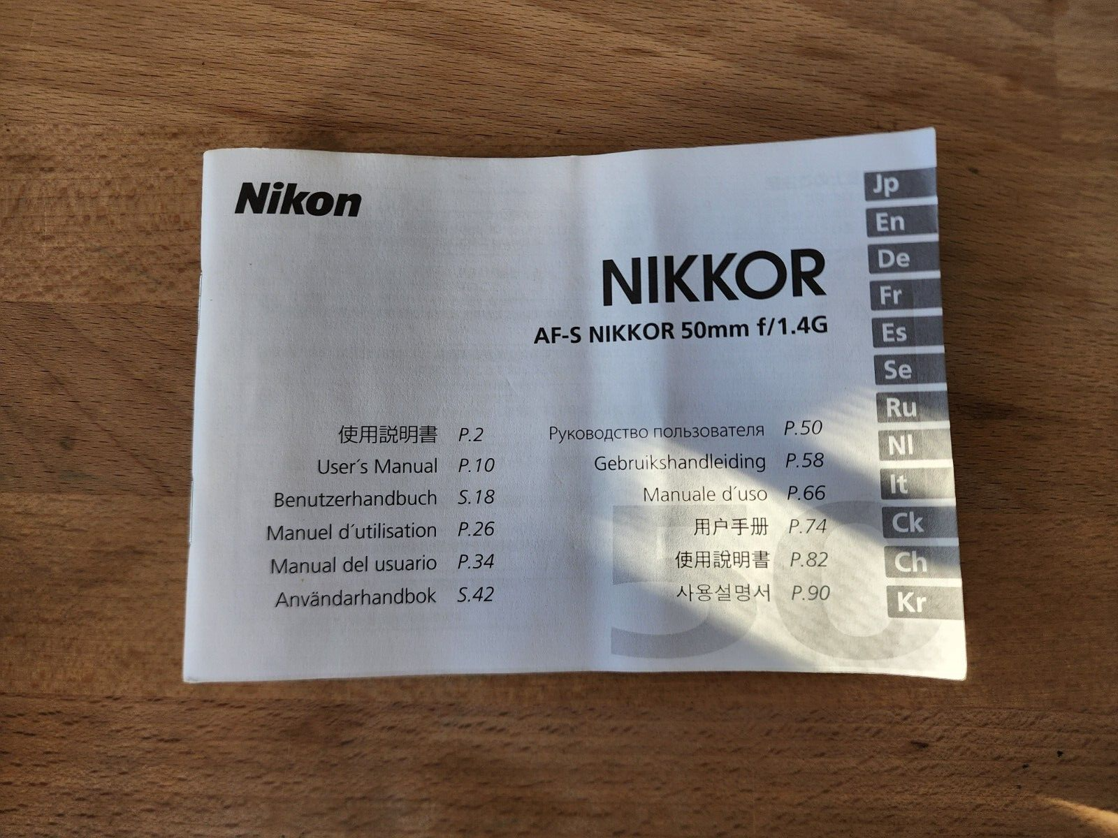 INSTRUCTION MANUAL Nikon AF-S Nikkor 24-120mm f/4G - Very Good