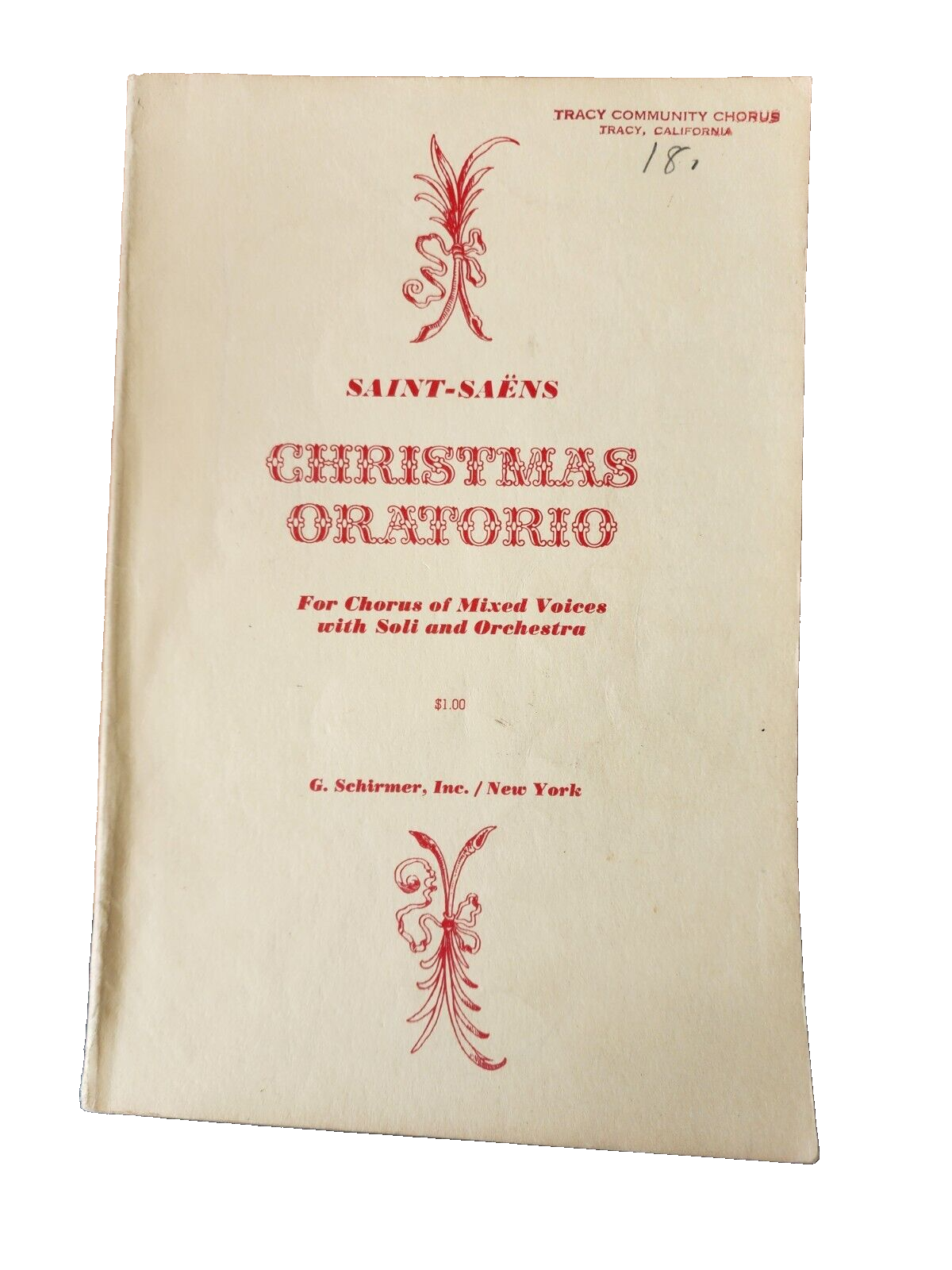 Christmas Oratorio Saint Saens Choral Music Songbook