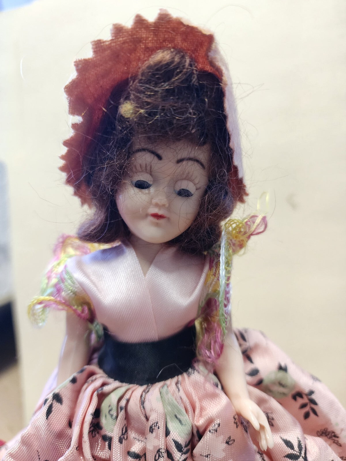 Vintage 1950s Elite Creations Dream Girl Pink Green Gown Doll Brunette