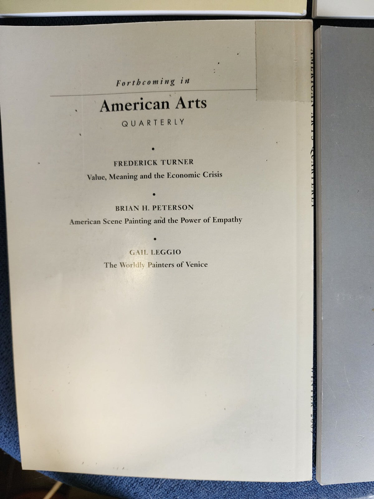 Lot of 4 American Arts Quarterly Back Seasonal Issues 2009