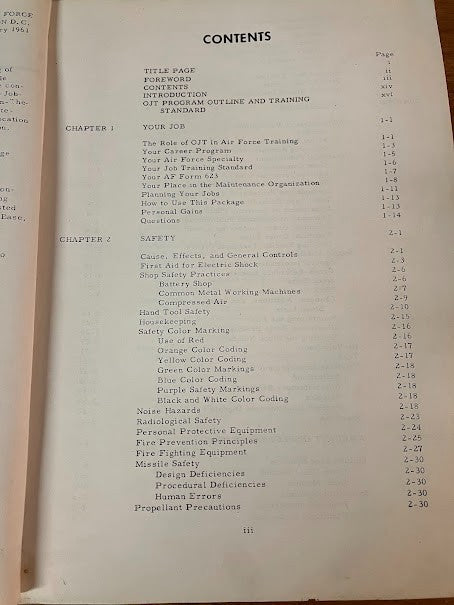 On-The-Job Training Package - Aircraft and Missile Electrical Repairman 1961 Jan