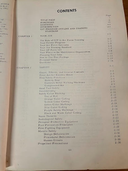 On-The-Job Training Package - Aircraft and Missile Electrical Repairman 1961 Jan