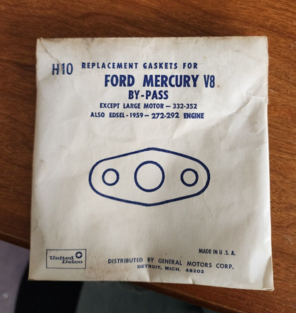 (Lot of 12) General Motors H-10 Ford Mercury V8's By-Pass Gasket