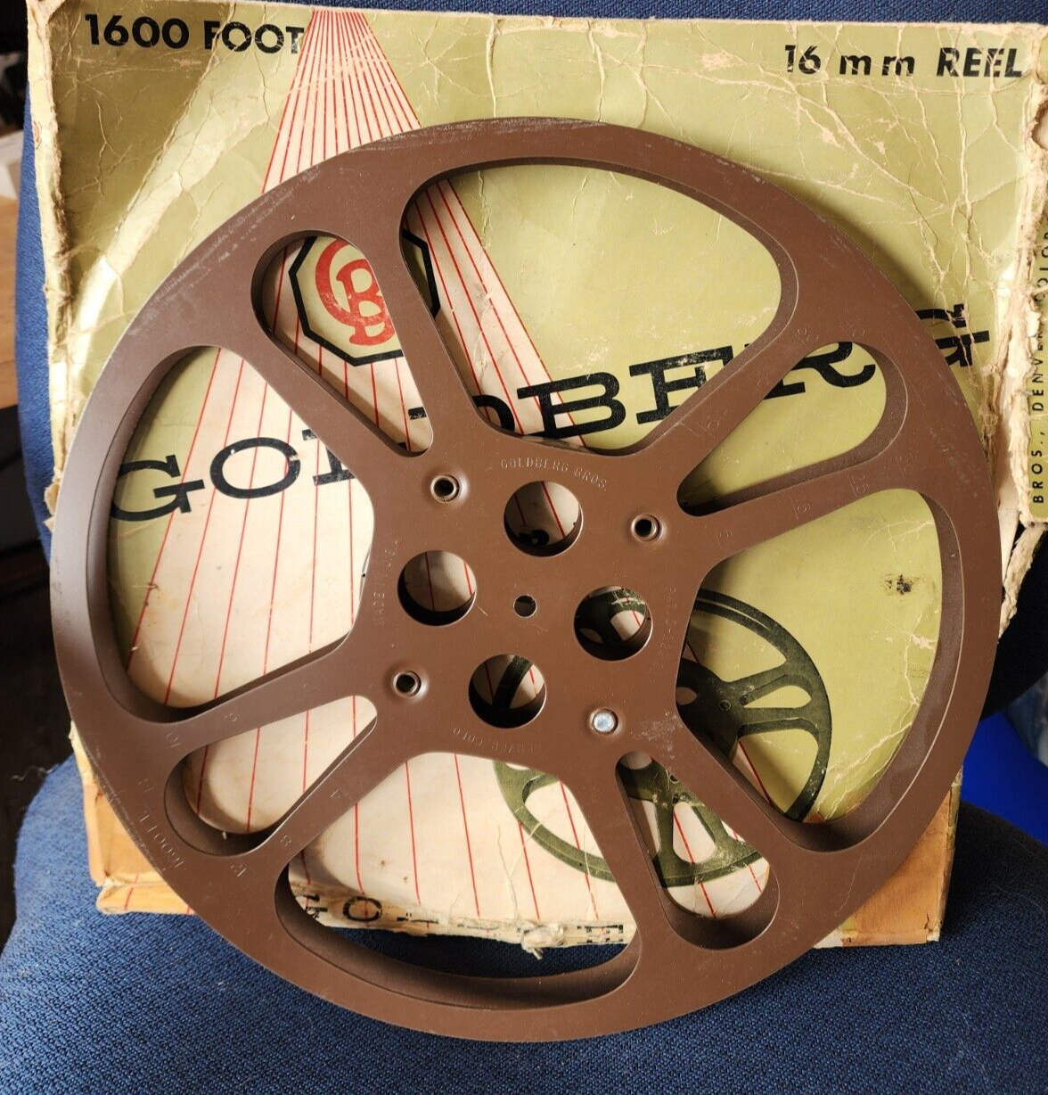 Goldberg Relflex 1600 Ft 12mm Reel USA Mancave Cinema Cinemax Vintage