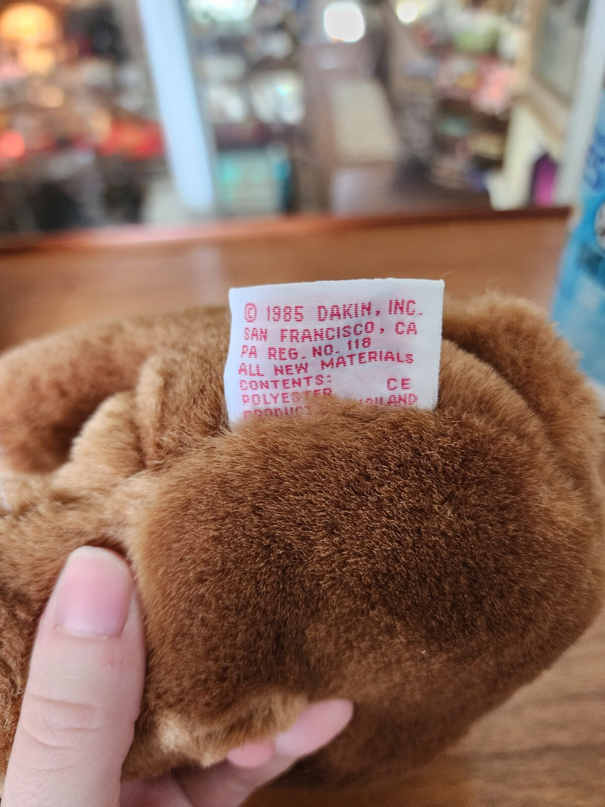Vtg DAKIN Teddy Bear Plush 1985 Red Bow and Heart