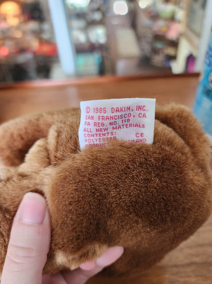 Vtg DAKIN Teddy Bear Plush 1985 Red Bow and Heart