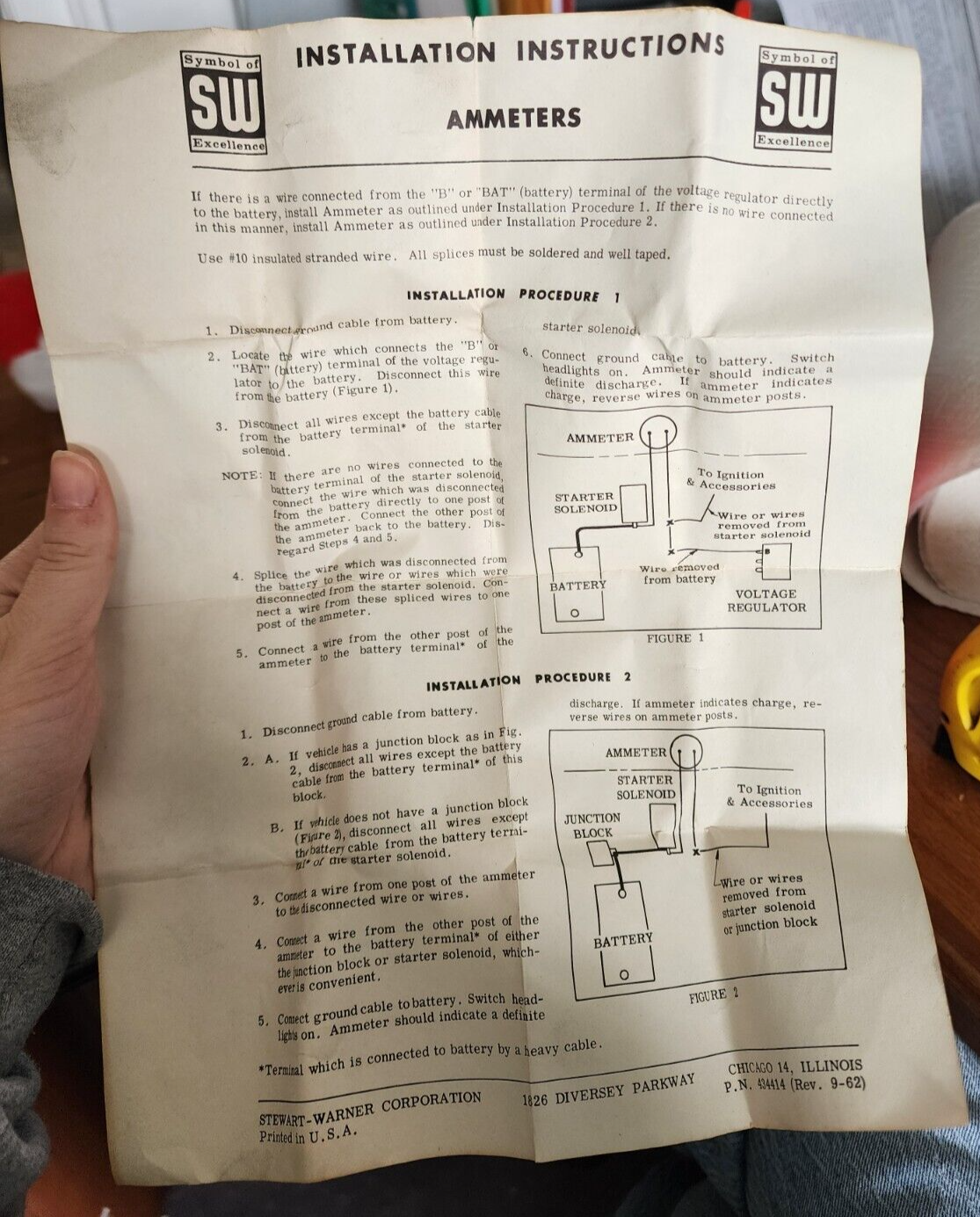 VTG Stewart Warner D359L Ampere Gauge