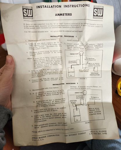 VTG Stewart Warner D359L Ampere Gauge