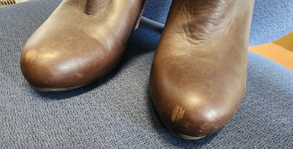 UGG Dandylion Tres Knit Cuff Lamb Lining Brown Ankle Boots Women's 8