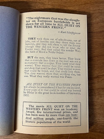 Vintage Paperback - Erich Maria Remarque: All Quiet on The Western Front