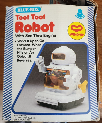 Rare Vintage Toot Toot Robot Wind Up Toy