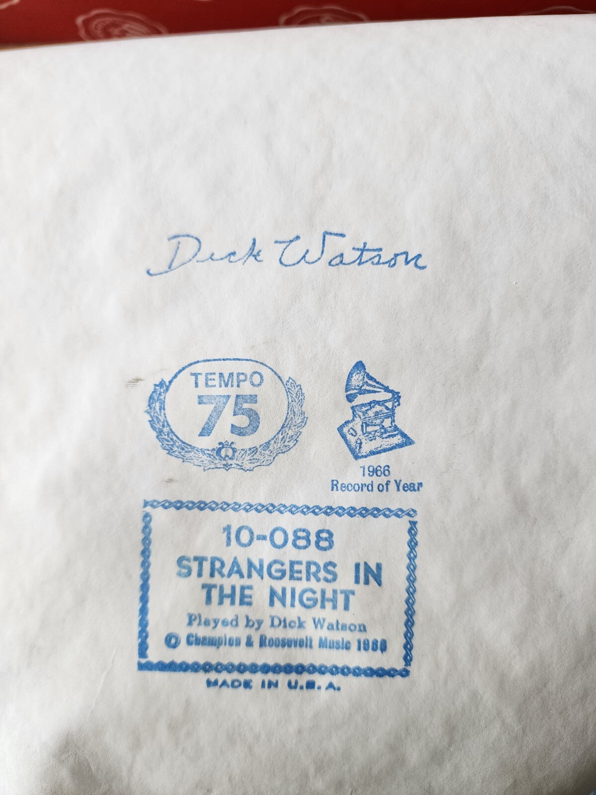 QRS Word Roll Strangers in the night 10-088 Player Piano Roll