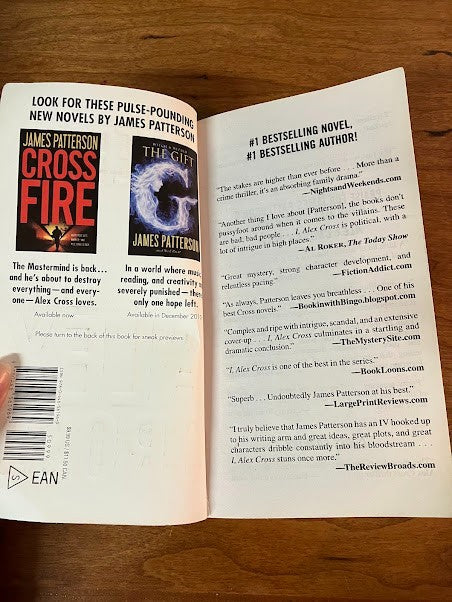 James Patterson Novel Mixed Bundle - lot of 3