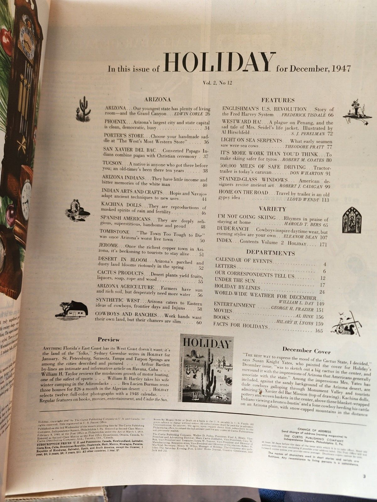 1947 DECEMBER HOLIDAY MAGAZINE ARIZONA