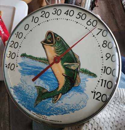 Vintage Bass Ohio the Original Jumbo Dial Thermometer