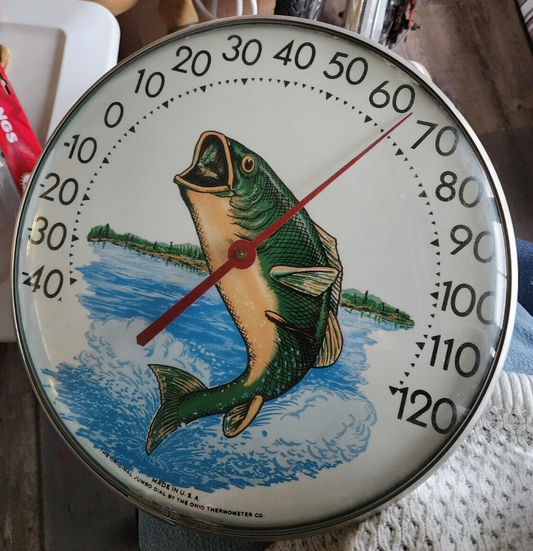 Vintage Bass Ohio the Original Jumbo Dial Thermometer