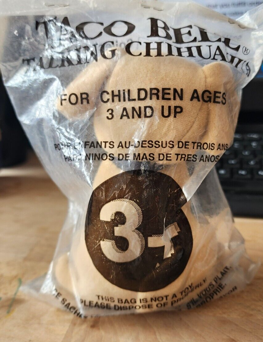 Taco Bell 6" Chihuahua Stuffed Plush Free Taco