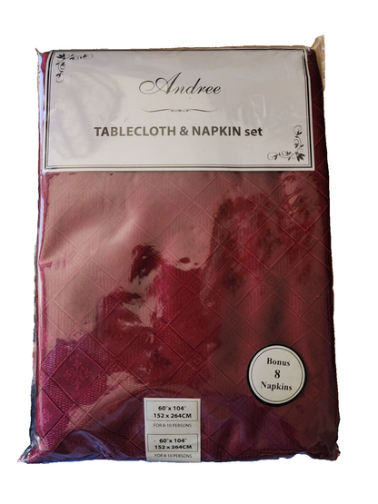 Andree Tablecloth & Napkin set (1 Damaged Napkin) 60" x 104"